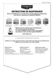 INSTRUCTIONS DE MAINTENANCE - EVAPCO Europe NV