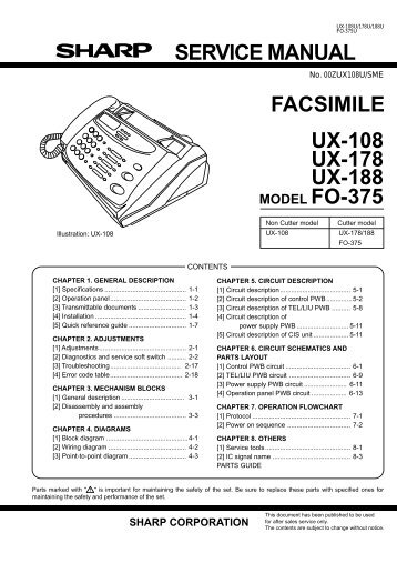 facsimile ux-108 ux-178 ux-188 service manual - diagramas.diagram...