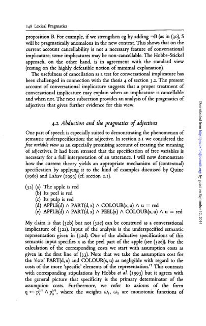 Lexical Pragmatics - Journal of Semantics