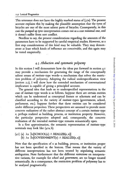 Lexical Pragmatics - Journal of Semantics