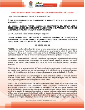 codigo de instituciones y procedimientos electorales del estado de ...