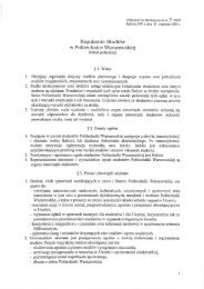 Regulamin Studiów w Politechnice Warszawskiej - BIP PW