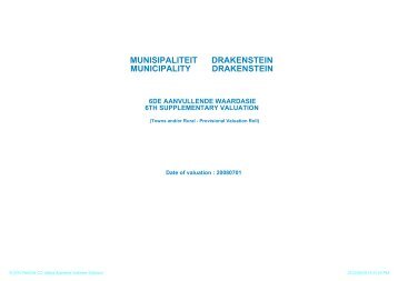 MUNISIPALITEIT DRAKENSTEIN MUNICIPALITY DRAKENSTEIN