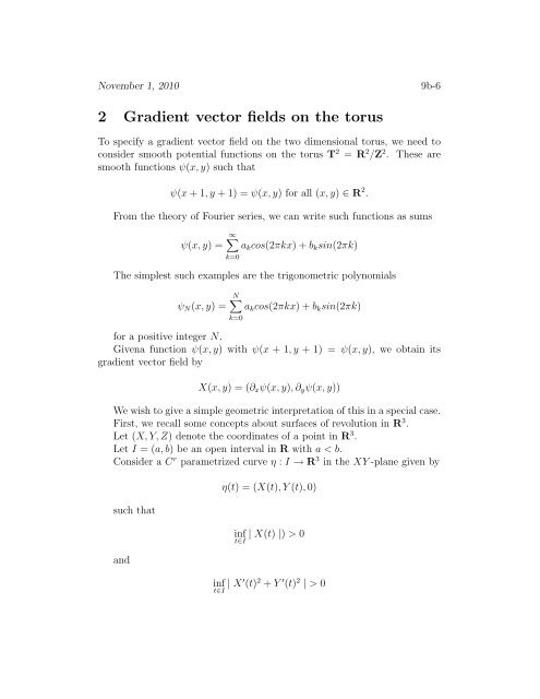 Differential Equations on the two dimensional torus 1 Constant ...
