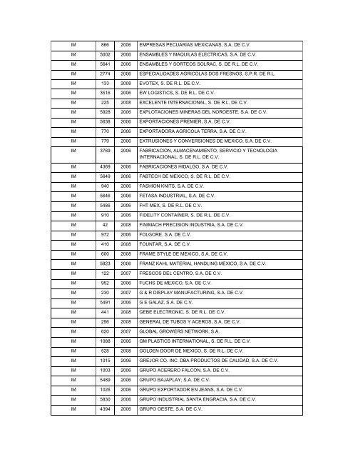 PROGRAMAS DE IMMEX CANCELADOS 24-09-09 - Grupo-fh.com