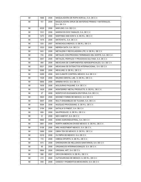 PROGRAMAS DE IMMEX CANCELADOS 24-09-09 - Grupo-fh.com