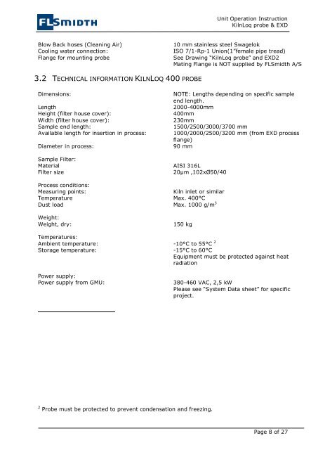 KilnLoq probe and Extraction device - Webshop, Gas Analysis ...