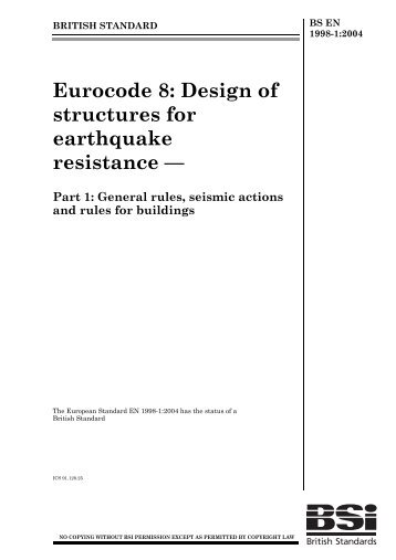Eurocode 8: Design of structures for earthquake resistance —