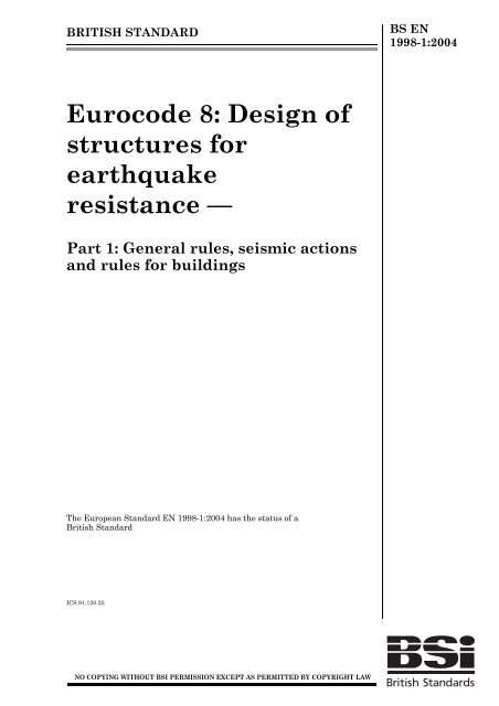 Eurocode 8: Design Of Structures For Earthquake Resistance