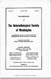 The Helminthological Society of Washington - Peru State College