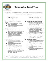 Responsible Travel Tips - Center for Responsible Travel
