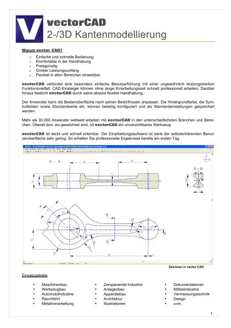 Vectorcad vectorCAD 2-/3D Kantenmodellierung - vectorcam GmbH