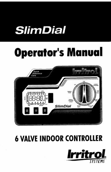 Irritrol Hardie SlimDial 6 Station Indoor Controller ... - Irrigation Direct