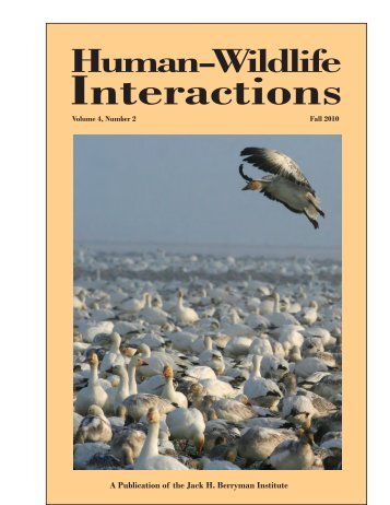 Human-Wildlife Interactions - Jack H. Berryman Institute