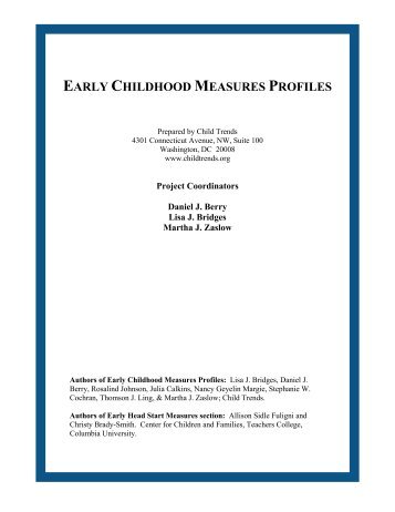 early childhood measures profiles - Assistant Secretary for Planning ...