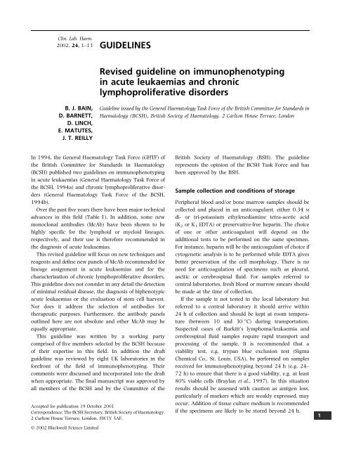 GUIDELINES Revised guideline on immunophenotyping in acute ...