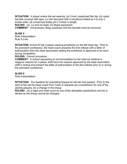2010 NFHS Volleyball Rules Video Script Rule ... - OSAA Volleyball