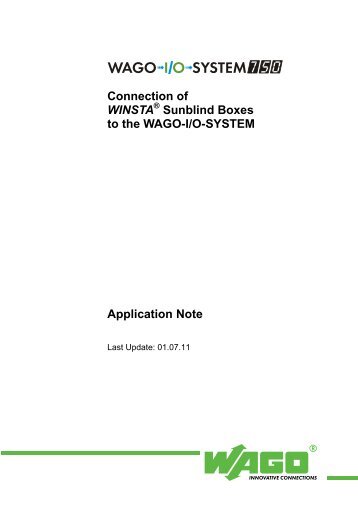 Sunblind Boxes to the WAGO-I/O-SYSTEM Application Note