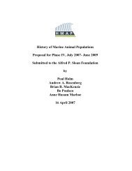 History of Marine Animal Populations Proposal for Phase IV, July ...
