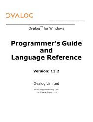 Programmer's Guide & Language Reference - Dyalog Limited