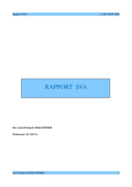 RAPPORT SVA - EC2LT