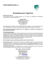 Anmeldung zum Yoga-Kurs - Sportverein Hahn eV