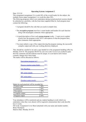 Operating Systems Assignment