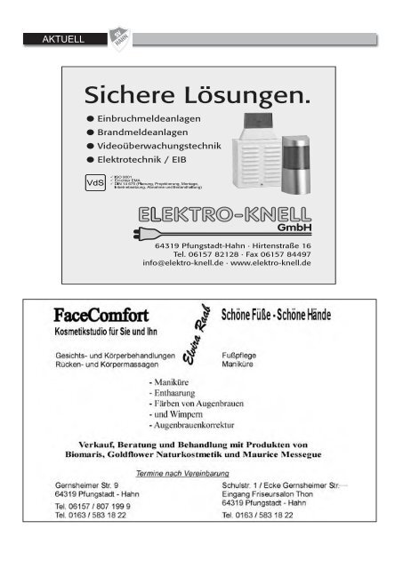 SV Aktuell - Sportverein Hahn eV