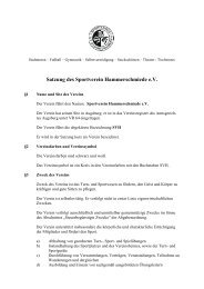Satzung des Sportverein Hammerschmiede e.V. - SV ...