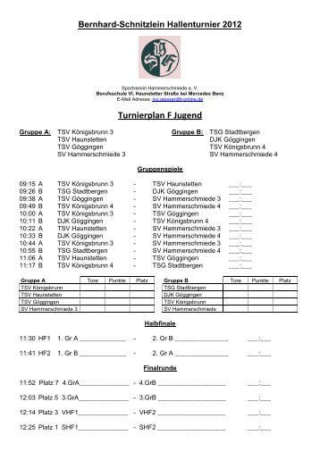 Bernhard-Schnitzlein Hallenturnier 2012 - SV Hammerschmiede