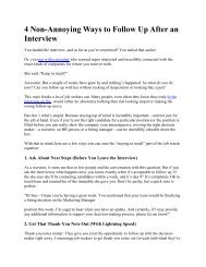 4 Non-Annoying Ways to Follow Up After an Interview