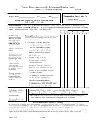 pix Teachers College Running Records Level L levels l z reading assessment the