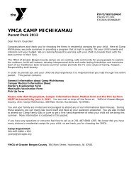 Michikamau Parent Pack - YMCA OF THE GREATER BERGEN ...