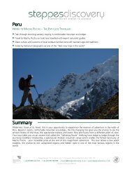 Peru Summary - Steppes Discovery