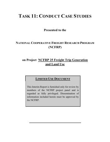 TASK 11: CONDUCT CASE STUDIES - Transp.rpi.edu - Rensselaer ...