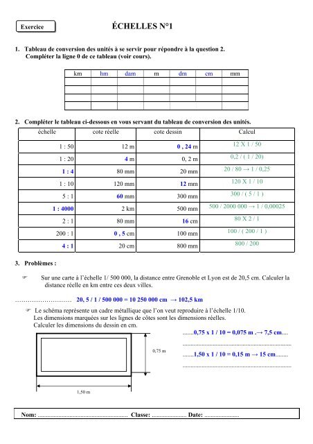 Les Echelles exercices 1&amp;2