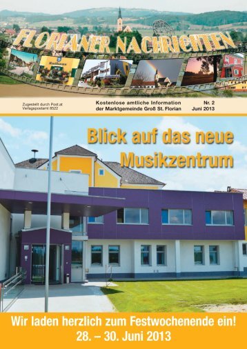 FLORIANER NACHRICHTEN - 2/2013 - Juni 2013 - Marktgemeinde ...