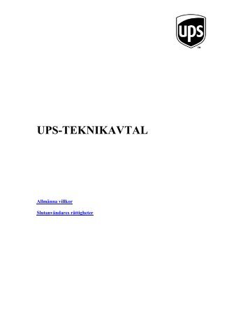 UPS-TEKNIKAVTAL