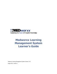 Medworxx Learning Management System Learner's Guide