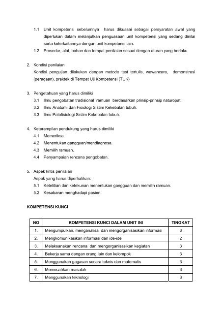 SKKNI Bidang Pengobatan Tradisional Ramuan