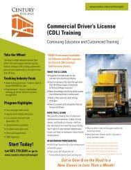 Commercial Driver's License (CDL) Training - Century College