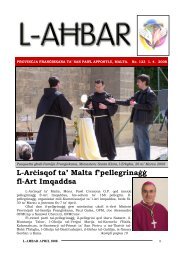 L-ArÄisqof ta' Malta f'pellegrinaÄ¡Ä¡ fl-Art Imqaddsa - Franciscan ...
