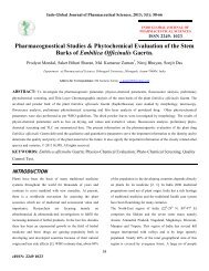 Pharmacognostical Studies & Phytochemical Evaluation of the Stem ...