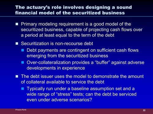 Life Insurance Securitization - The Actuaries' Club of the Southwest