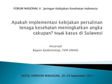 Judul Presentasi - Kebijakan Kesehatan Indonesia