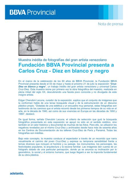 FundaciÃ³n BBVA Provincial presenta a Carlos Cruz-Diez en blanco ...