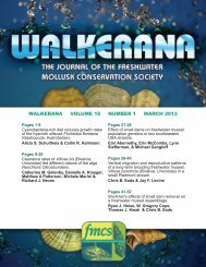 walkerana volume 16 number 1 march 2013 - FMCS-Freshwater ...