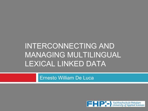 interconnecting and managing multilingual lexical linked data - ISKO