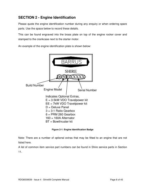 SHIRE CANAL BOAT ENGINE MANUAL - EP Barrus