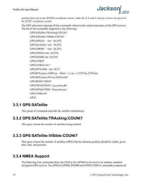 FireFly-IIA User Manual - Jackson Labs Technologies, Inc.